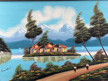 Artist Signed Asian Style Landscape Oil Painting, Framed