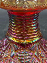 Vintage Carnival Glass Sunset Red Heirloom Punch Bowl Stand - view 4