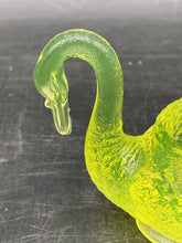 Antique 1930's Cambridge Uranium Glass Swan Dish
