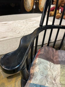 Black Windsor Chair With Pillow
