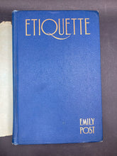 Etiquette: The Blue Book Of Social Usage Emily Post (1922 Third Printing HC DJ)