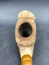 Vintage Hand Carved Turkish Meerschaum Sultan Tobacco Pipe
