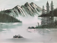 Bailey Signed Original Mountain Lake Landscape Oil Painting