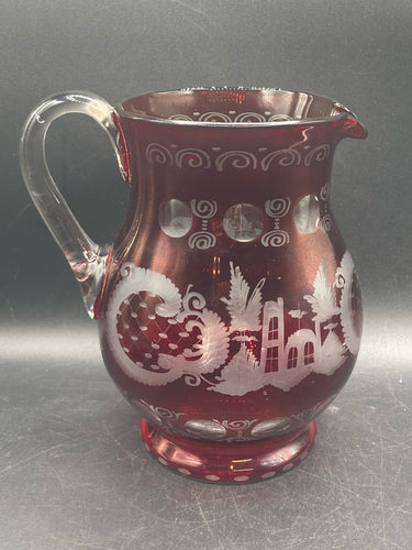 Egermann Bohemian Ruby Cut To Clear Glass 8