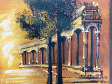 Artist Signed Mid Century Greek Ruins Oil Painting