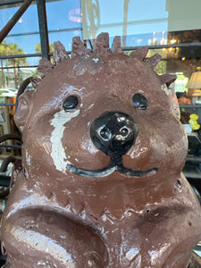 Brown Concrete Standing Hedgehog