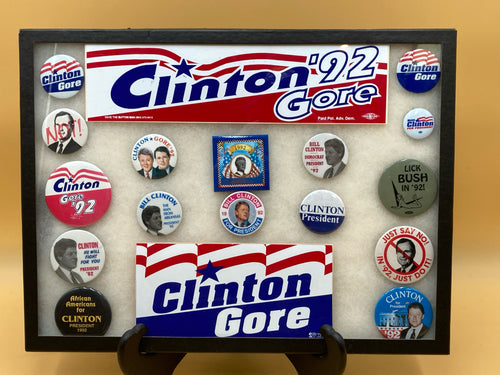Bill Clinton Presidential Pins &  Stickers Set