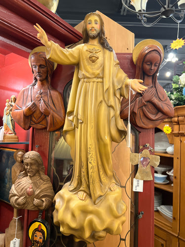 Hand Carved Jesus on Cloud Wall Hanging