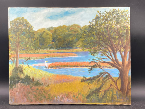Artist Signed Marsh Landscape Painting