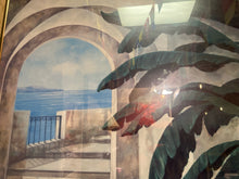 Large Gold Framed Arch Way With Palm Tree Print