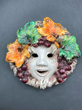 5" Italian Terracotta Bacchus God Of Wine Wall Art Mask