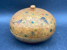 Vintage Kashmir India Hand Painted Papier Mache Trinket Box