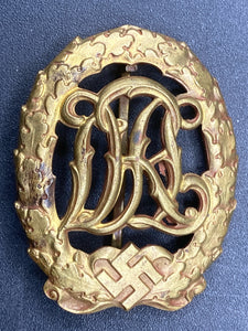 WWII German DRL sports pin in gold