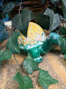 Green And Yellow Concrete Turtle