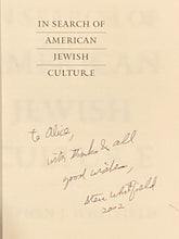 In Search of American Jewish Culture | Stephen J. Whitfield (1999, Brandeis University Press, Signed)