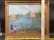 Black Signed Original Coastal Florida Landscape Acrylic Painting