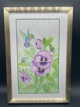 Signed Original Marie Senechal Hummingbird & Flowers Painting