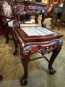 Asian Carved Rosewood End Table