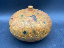 Vintage Kashmir India Hand Painted Papier Mache Trinket Box
