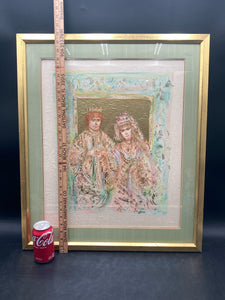 Edna Hibel Signed Limited Edition "The Marriage" Lithograph, Framed