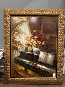Framed Piano Room Oil Painting by "Robert" 30"x40"
