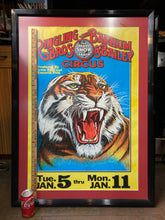 Framed Vintage Ringling Bros And Barnum & Bailey Tiger Circus Poster