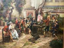 Artist Signed Spanish Style Gypsy Wedding Oil Painting, Framed