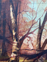 Artist Signed Mid Century Autumn Woods Landscape Painting, Framed