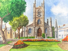 Artist Signed Original English Courtyard Watercolor Painting