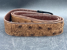 42" Full Quill Ostrich Leather Belt, Brown