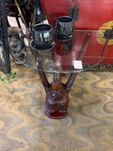 Carved Swan Table With Glass Top
