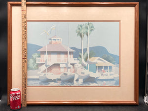 William Buffett "Newport" Serigraph Print, Framed