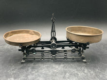 Antique 2 Kilogram Cast Iron Balance Scale W/ Brass Pans