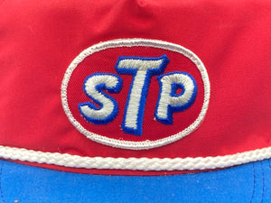 1980s STP Oil Patch Snapback Hat W/ White Brim Rope USA Made