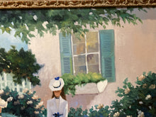 Lugano Candi Signed Original Garden Scene Oil Painting, Framed