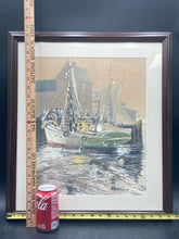 Framed Original 14x17" A.F. Jacobsen "Draggers In Rockport Harbor" Painting - view 9