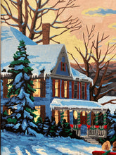 Vintage Original Winter Christmas Scene Oil Painting