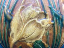 Antique Frederick Hurten Rhead Wardle Art Pottery Tulips Bottle Vase