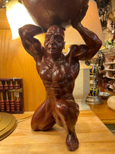 Hand Carved Atlas Holding Globe Statue