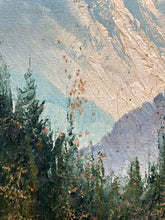 Original Artist Signed Mid Century Mountain Forest Landscape Oil Painting - view 9