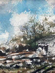 Original Rudolph Ohrning Signed Watercolor Painting, Framed
