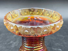 Vintage Carnival Glass Sunset Red Heirloom Punch Bowl Stand - view 5