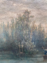 Antique French Barbizon Style Oil Painting, Framed