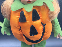 Hand Crafted Porcelain Halloween Series 16" Pumpkin Girl Doll W/ Box