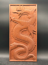 12x24" Wood Asian Dragon Relief