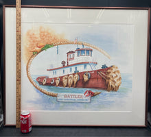 Suzy Leeja Carrington "Battler Port Canaveral Towing" Watercolor Painting