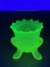 Vintage Mosser Vaseline Glass Ruffled Miniature Vase
