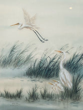 Anton Wang Signed Herons Print, Framed