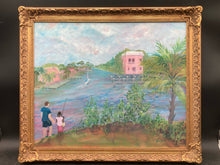 Black Signed Original Coastal Florida Landscape Acrylic Painting
