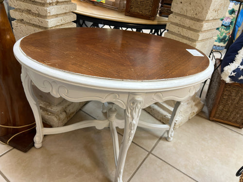 Repainted White Antique Side Table